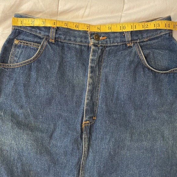 PS Gitano High-Waist Denim Jean Skirt Sz 15 Blue Vintage 1983 Knee Lengt… - Picture 5 of 9